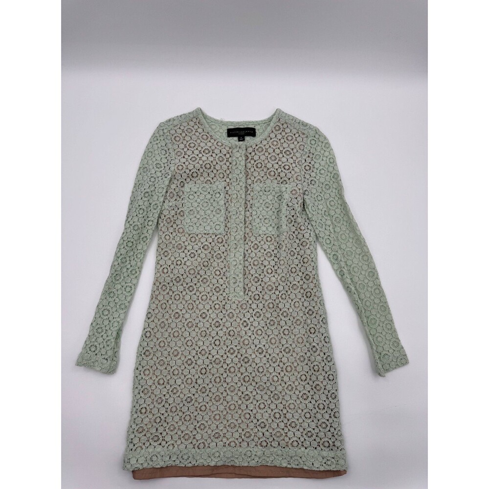 Victoria Beckham For Target Dress Women's Small Mint Green Lined Long Sleeves